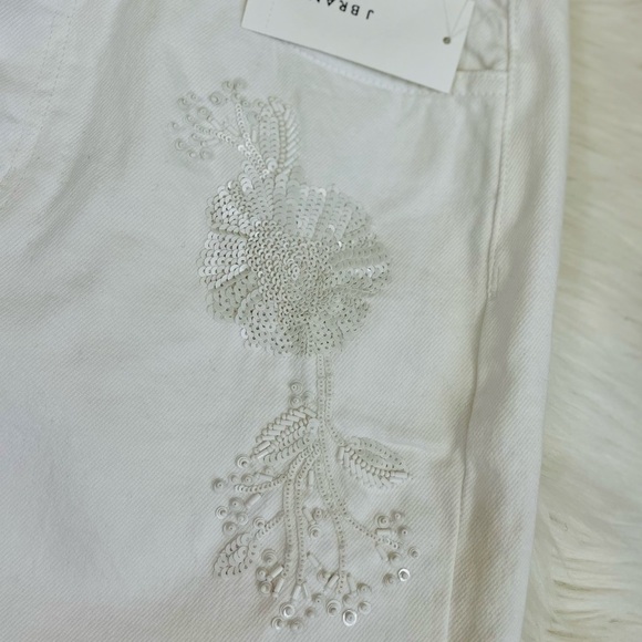 J Brand “Bonny” Embellished Denim White Mini Skirt - Picture 16 of 16